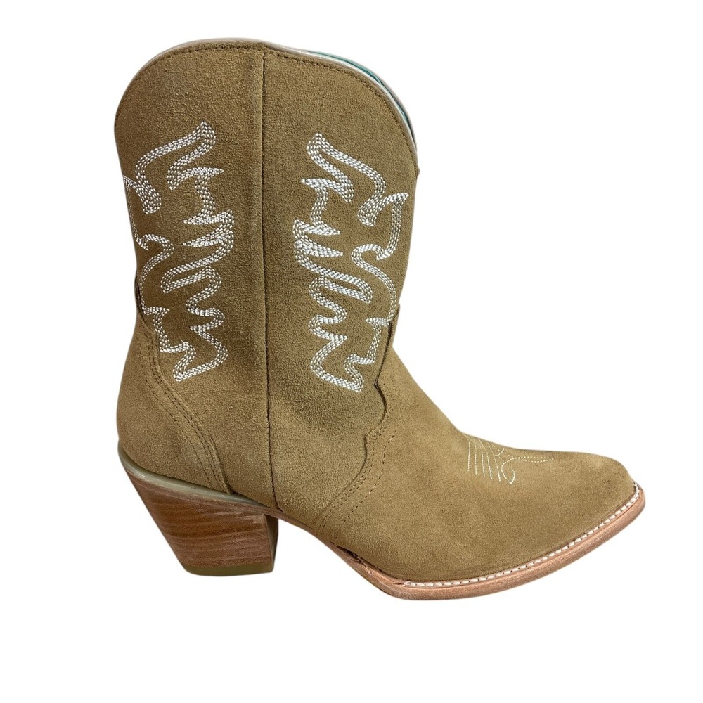 NEW Corral Womens Leather Camel Embroidered Western Ankle Cowboy Boots‎ Size 10